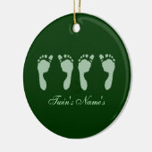 Baby Footprints (Green Twins) (Doorhanger) Keramik Ornament (Links)