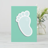 Baby Footprints Mint Baby Dusche Einladung (Stehend Vorderseite)