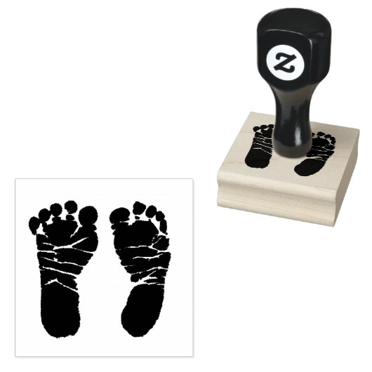 Baby Footprints niedlich Baby Dusche Briefmarke Gummistempel (Stempel)