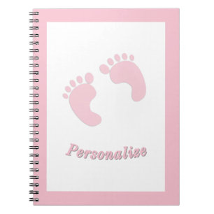 Baby Footprints Säugling Girl Pink Tiny Feet Kinde Notizblock