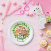 Baby Forest Animes Bear Raccoon Eichhörnchen Gebur Pappteller (Party)