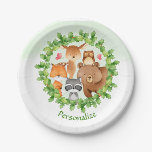 Baby Forest Animes Bear Raccoon Eichhörnchen Gebur Pappteller