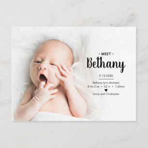 BABY FOTO-ANKÜNDIGUNG   Polka Dots Postkarte