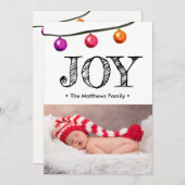 Baby Foto Ankündigung Weihnachtsfeiertag Joy (Vorne/Hinten)
