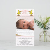 Baby Foto Announctions Cards Ankündigung (Stehend Vorderseite)