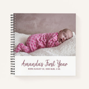 Baby Foto Baby's First Year Journal Notizblock