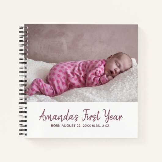 Baby Foto Baby's First Year Journal Notizblock (Vorderseite)