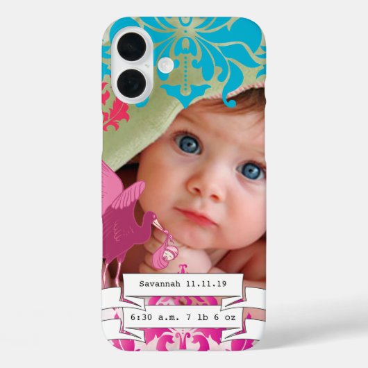 Baby Foto Babystühle Damasname oder Zitat Case-Mate iPhone Hülle (Rückseite)
