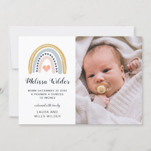 Baby Foto Birth Ankündigung