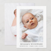 Baby Foto Birth Ankündigung (Vorne/Hinten)