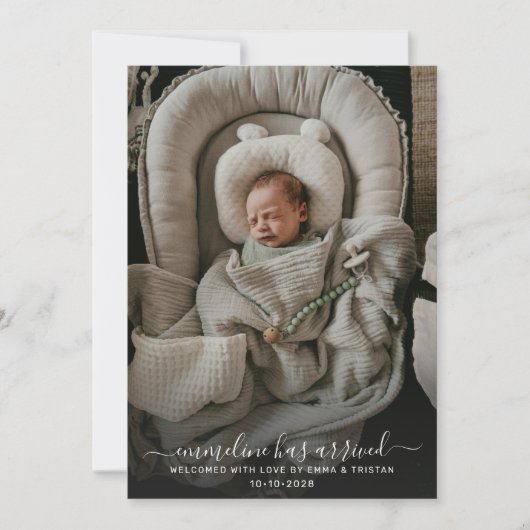 Baby Foto Birth Ankündigung (Vorderseite)