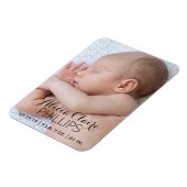 Baby Foto Birth Ankündigung | Modernes Skript Magnet (Linke Seite)
