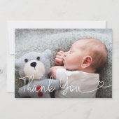 Baby Foto Birth Ankündigung Script Modern (Vorderseite)