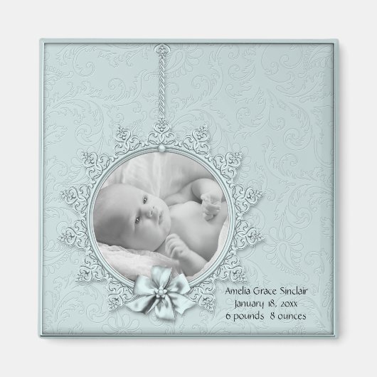 Baby Foto Birth Announcement Magnete Magnet (Vorne)