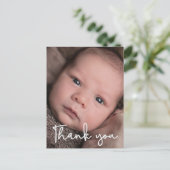 Baby Foto Birth Announcement Portrait Vielen Dank Postkarte (Stehend Vorderseite)