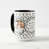 Baby Foto Birth Record Stat Baby Boy Star Muster Tasse (Vorderseite Links)