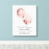 Baby Foto Birth Stats Simple Modern Leinwanddruck (Insitu (Holzboden))