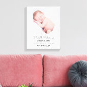 Baby Foto Birth Stats Simple Modern Leinwanddruck (Insitu (Wohnzimmer))