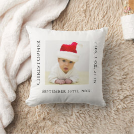 Baby Foto Birth Stats Weihnachten Kissen