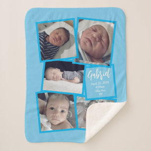 Baby Foto Blanket mit Namen und Personalisiertem T Sherpadecke