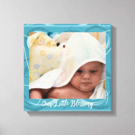 Baby Foto Blue Abstrakt Frame Canvas Print Leinwanddruck (Vorderseite)