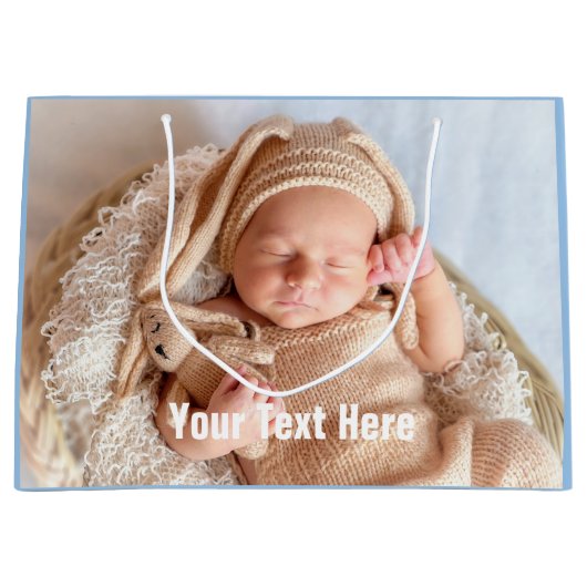 Baby Foto Blue Grosse Geschenktasche Große Geschenktüte (Vorderseite)