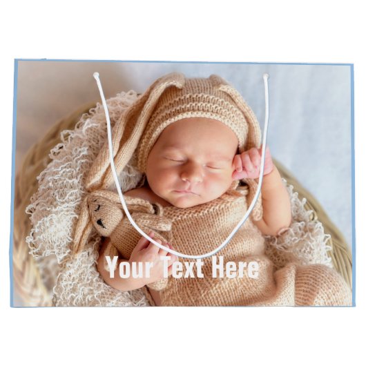 Baby Foto Blue Grosse Geschenktasche Große Geschenktüte (Rückseite)