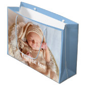 Baby Foto Blue Grosse Geschenktasche Große Geschenktüte (Vorderseite Schrägansicht)