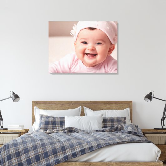 Baby Foto Canvas Print - Personalisiertes Kinderzi Leinwanddruck (Insitu (Schlafzimmer))