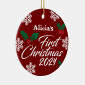 Baby Foto Christmas Bunnies Frame Keramik Ornament (Rechts)