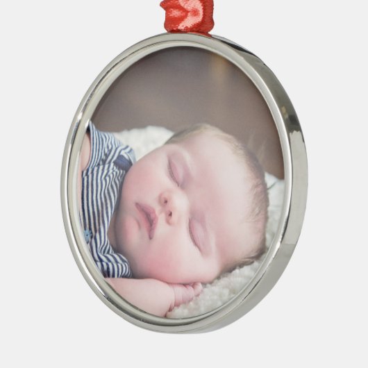 Baby Foto Christmas Keepake Ornament Aus Metall (Links)