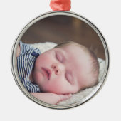 Baby Foto Christmas Keepake Ornament Aus Metall (Vorne)