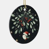 Baby Foto Christmas Mistletoe Robin Wreath Keramik Ornament (Rechts)
