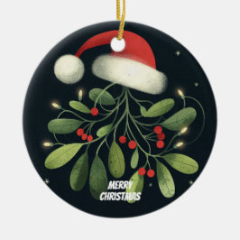 Baby Foto Christmas Mistletoe Robin Wreath Keramik Ornament