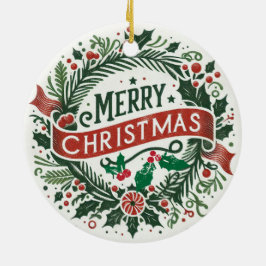 Baby Foto Christmas Mistletoe Wreath Keramik Ornament