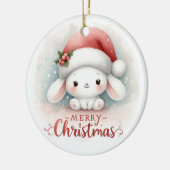 Baby Foto Christmas Niedlich Bunny Keramik Ornament (Links)