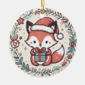 Baby Foto Christmas Niedlich Fox Keramik Ornament (Vorne)