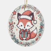 Baby Foto Christmas Niedlich Fox Keramik Ornament (Links)