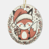 Baby Foto Christmas Niedlich Fox Keramik Ornament (Links)