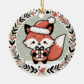 Baby Foto Christmas Niedlich Fox Keramik Ornament (Vorne)