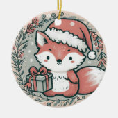 Baby Foto Christmas Niedlich Fox Keramik Ornament (Vorne)