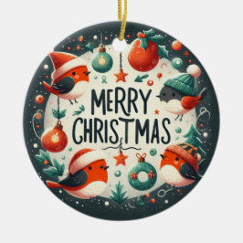 Baby Foto Christmas Niedlich Robins Keramik Ornament