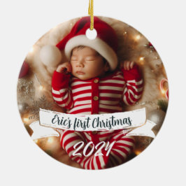 Baby Foto Christmas Niedlich Robins Keramik Ornament