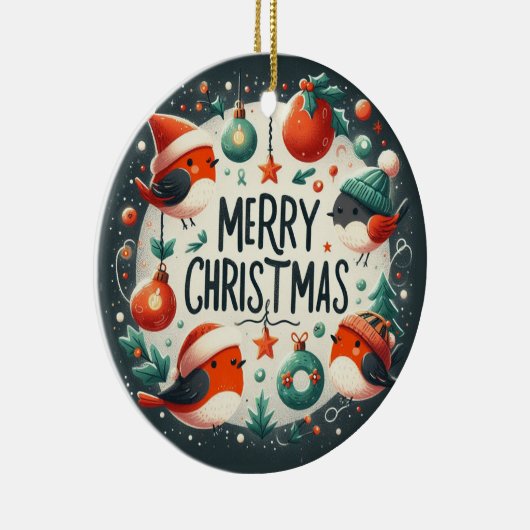 Baby Foto Christmas Niedlich Robins Keramik Ornament (Rechts)