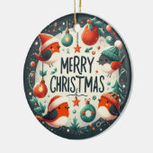 Baby Foto Christmas Niedlich Robins Keramik Ornament (Links)