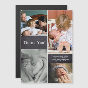 Baby Foto Collage Danke Geburtserklärung Magneteinladung
