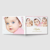 Baby Foto Collage Elegantes Gold White Gästebuch (Voll)