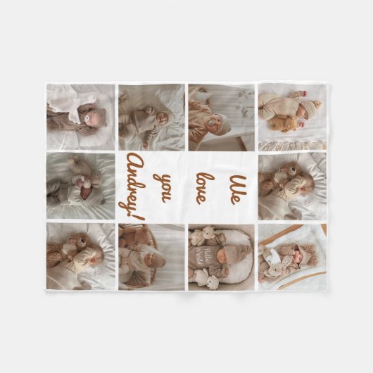Baby Foto Collage Fleece Blanket (Vorderseite (Horizontal))