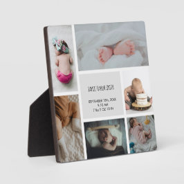 Baby Foto Collage Keepsake Name Birth Date Fotoplatte