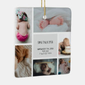 Baby Foto Collage Keepsake Name Birth Date Keramikornament (Rechts)